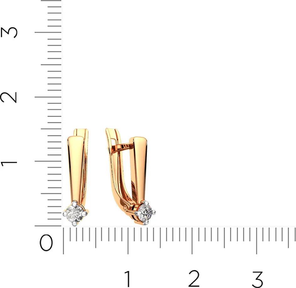 Серьги из розового золота ZORKA 3101076.14K.R.ZZ (с фианитами) — фото 4
