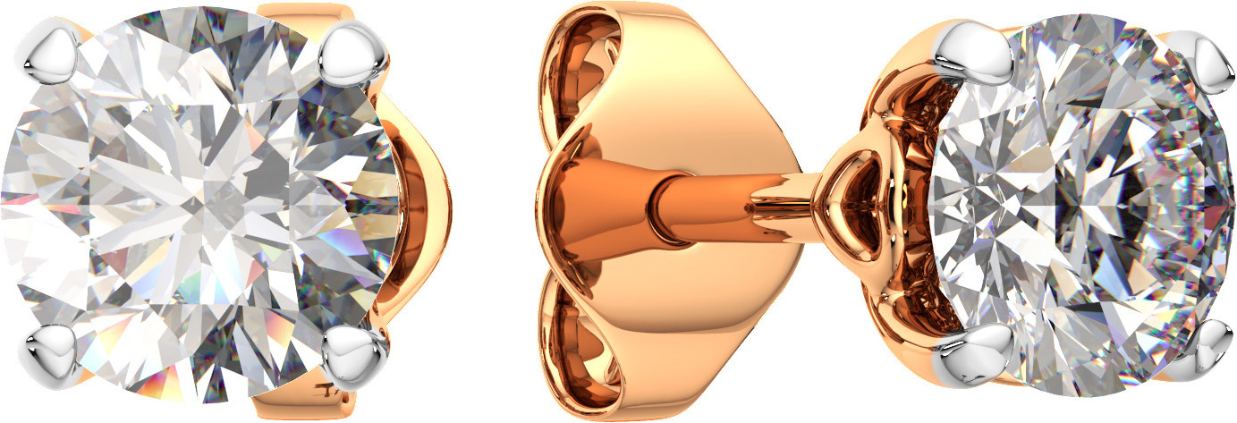Серьги из розового золота ZORKA 3101356.14K.R.ZZ (c фианитами)