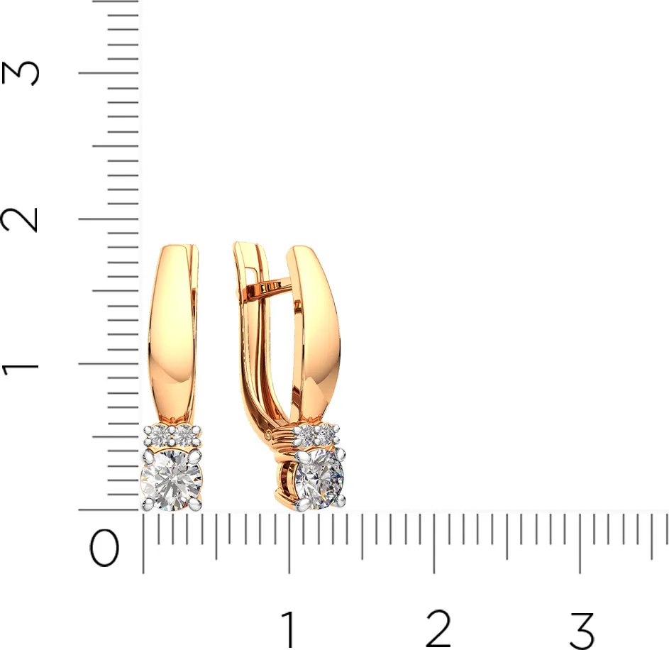 Серьги из розового золота ZORKA 3101612.14K.R.ZZ (с фианитами) — фото 4