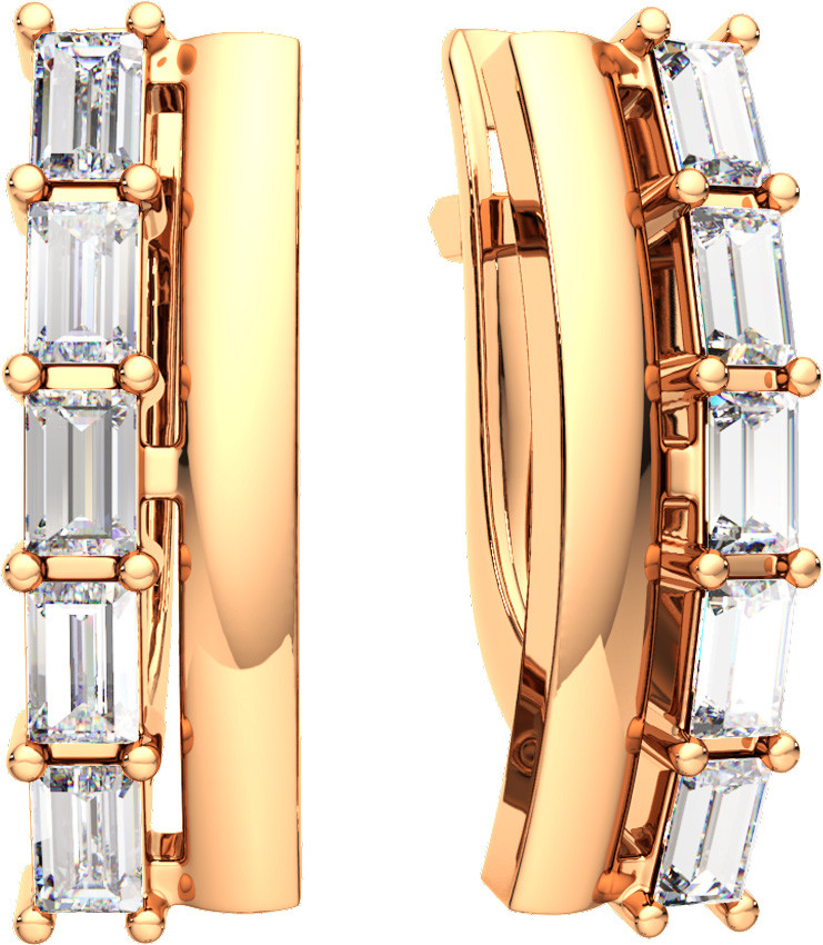 Серьги из розового золота ZORKA 3101714.14K.R.ZZ (с фианитами)