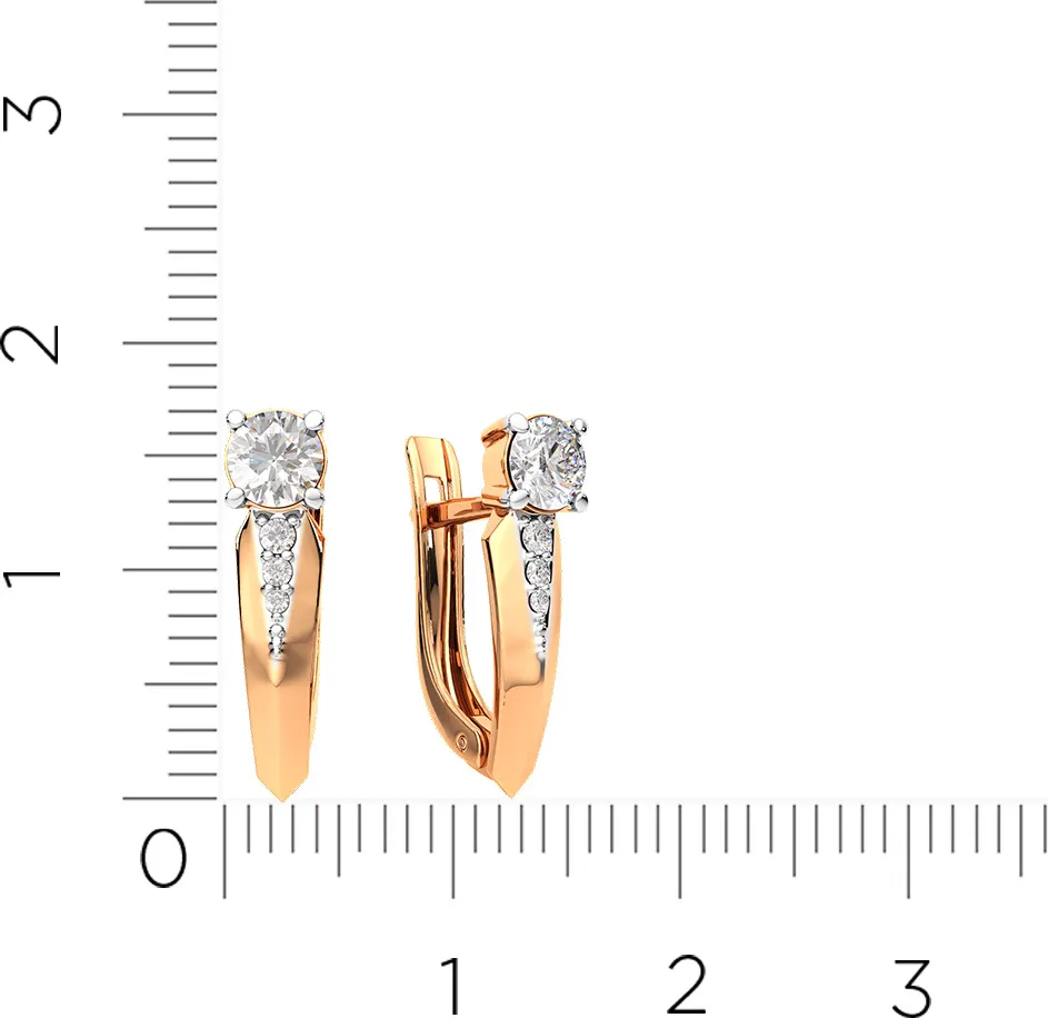 Серьги из розового золота ZORKA 3101809.14K.R (с фианитами) — фото 4
