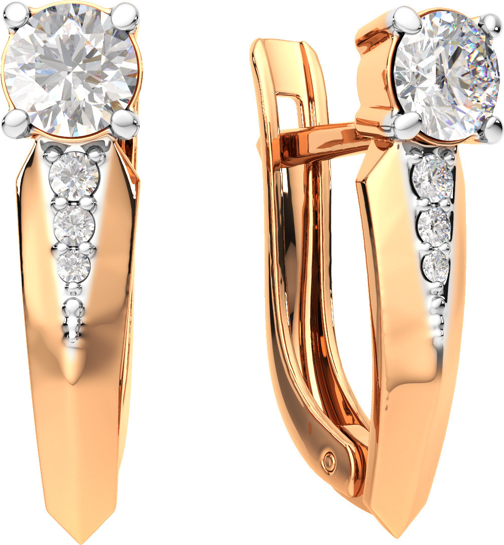Серьги из розового золота ZORKA 3101809.14K.R (с фианитами)