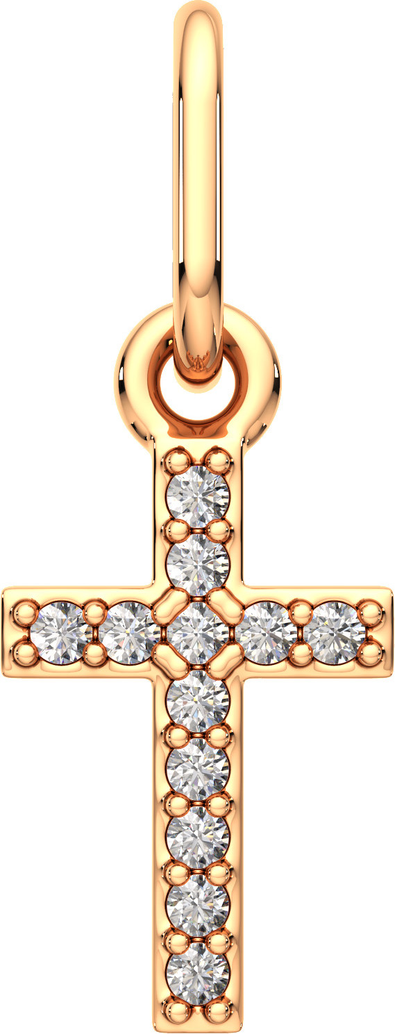 Крестик из розового золота ZORKA 440279.14K.R.REL (с фианитами)