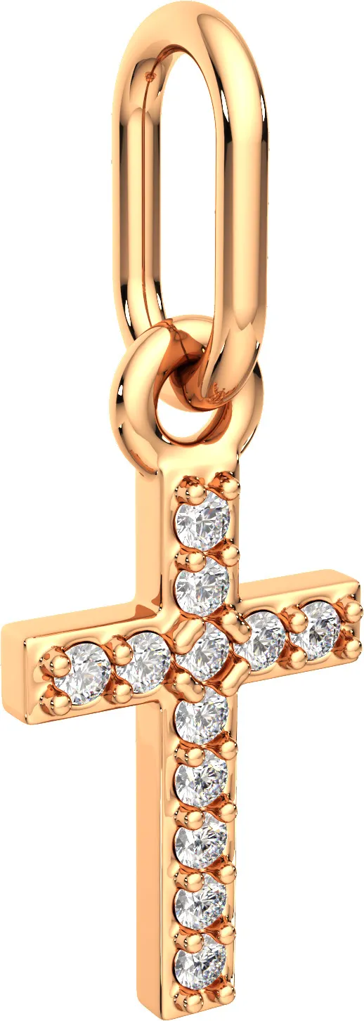 Крестик из розового золота ZORKA 440279.14K.R.REL (с фианитами) — фото 2