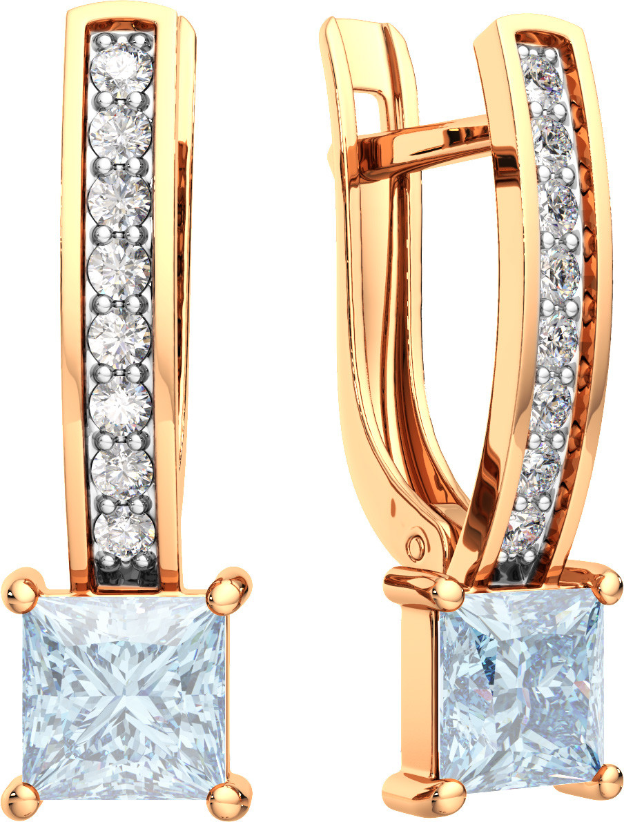 Серьги из розового золота ZORKA 3S40244.14K.R.ZZ (с топазом и фианитами)