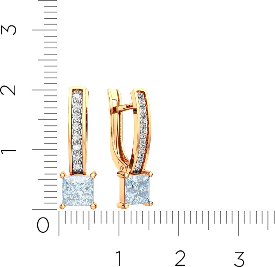 Серьги из розового золота ZORKA 3S40244.14K.R.ZZ (с топазом и фианитами) — фото 4