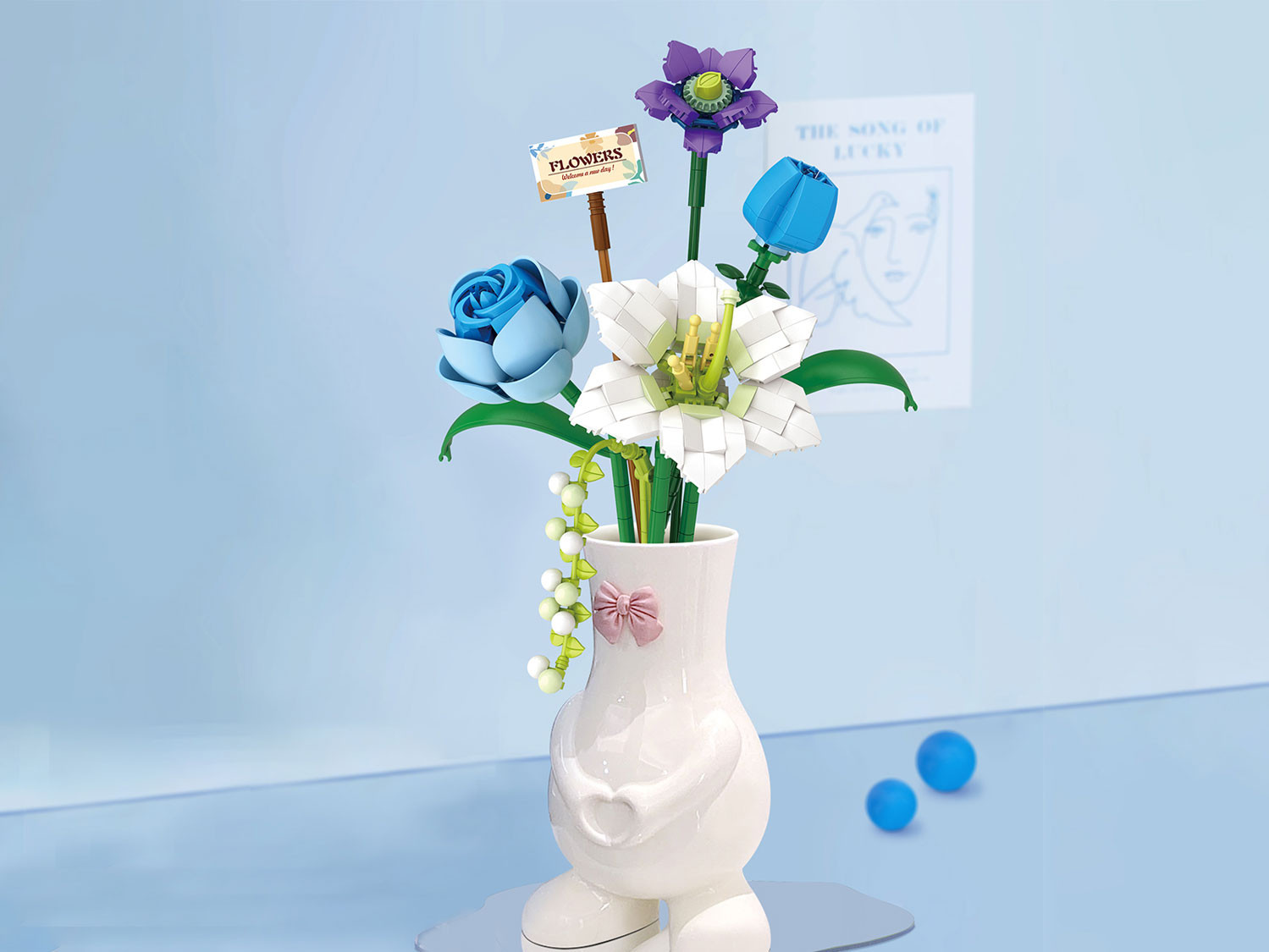 Микроконструктор LOZ Голубой букет / 4602_MK — фото 2