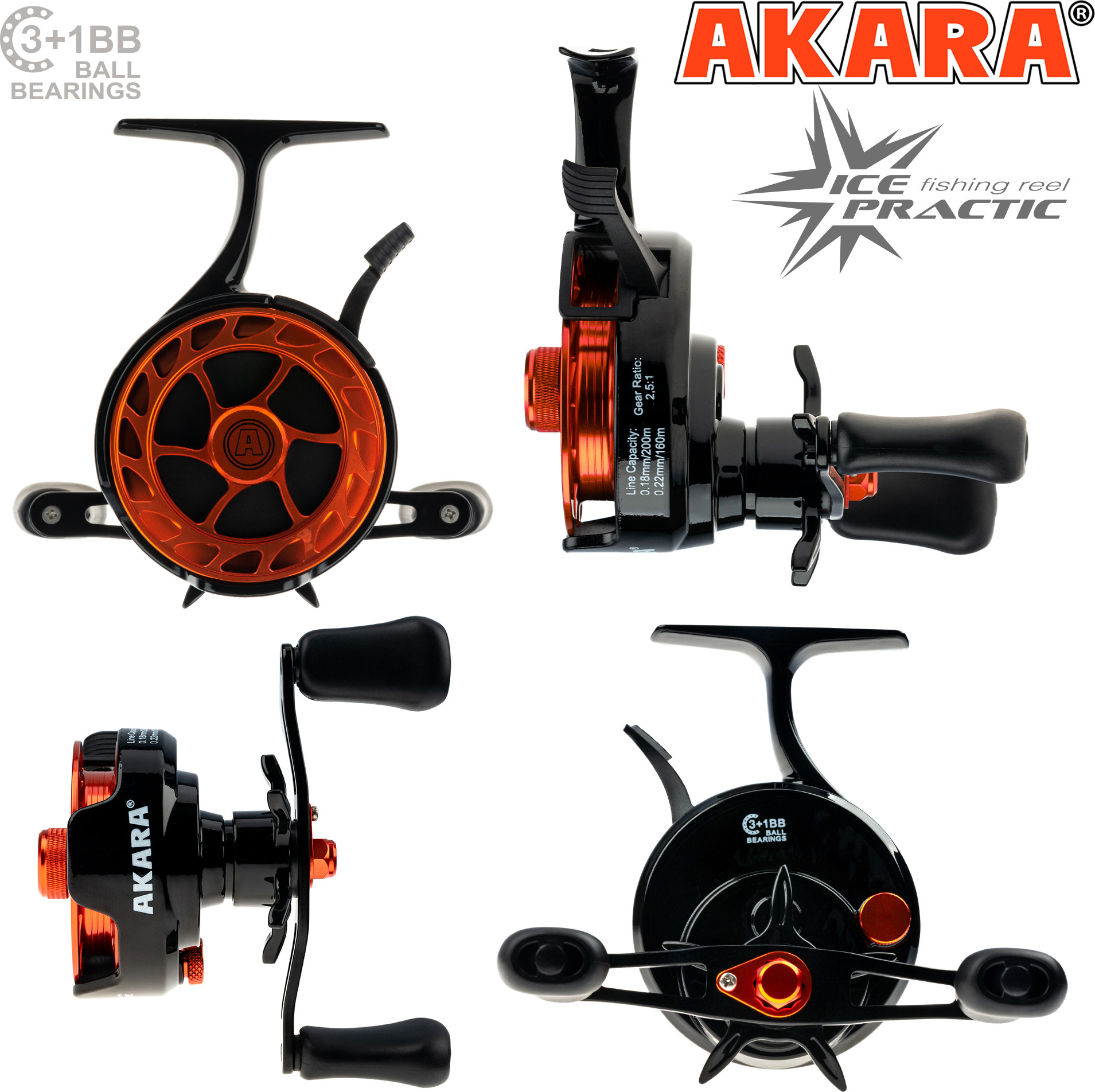 Катушка мультипликаторная Akara Ice Practic 3+1 bb / AIP-4 — фото 2