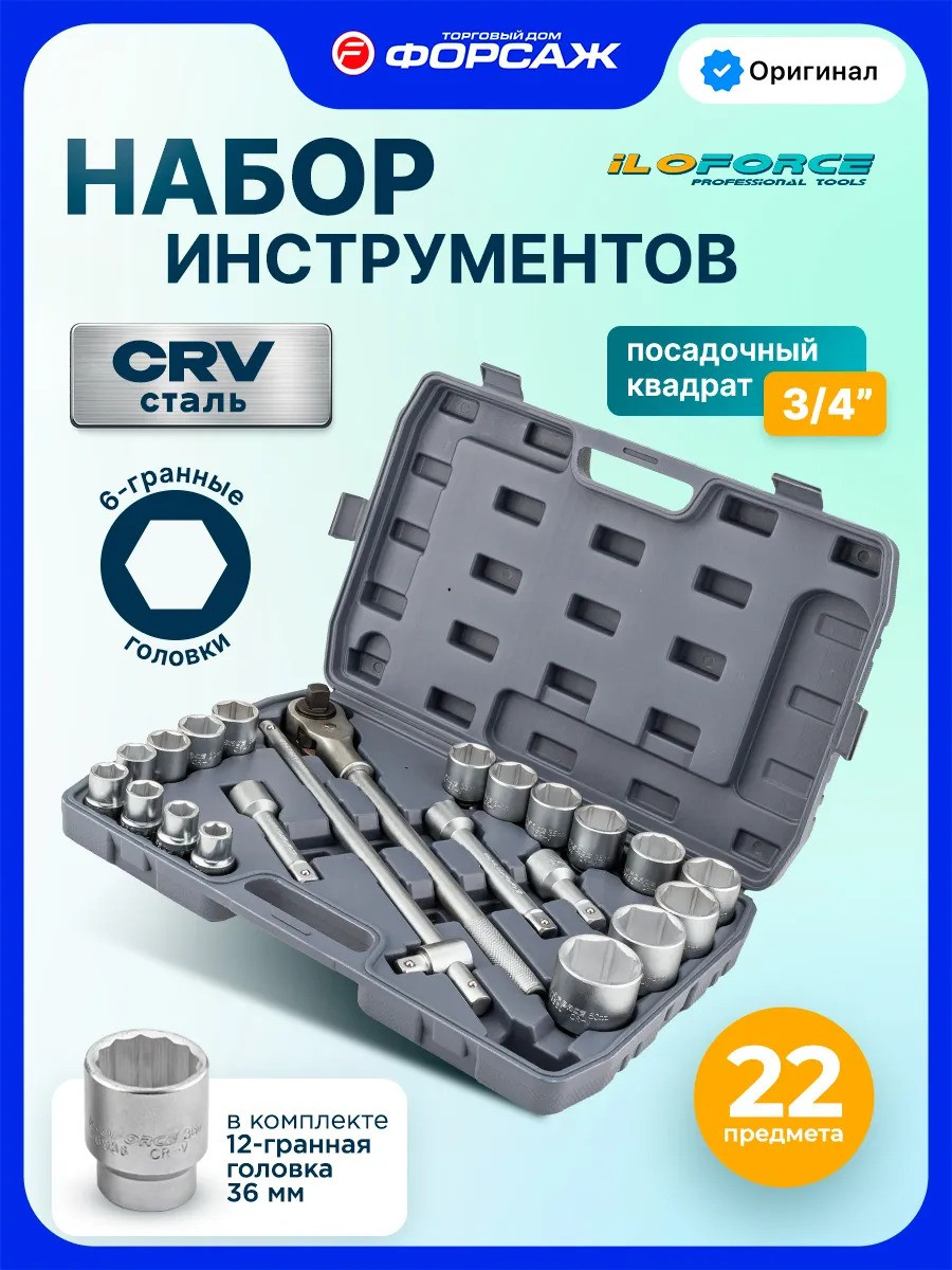 Универсальный набор инструментов ILOforce IF-6221-5 (64164) — фото 2