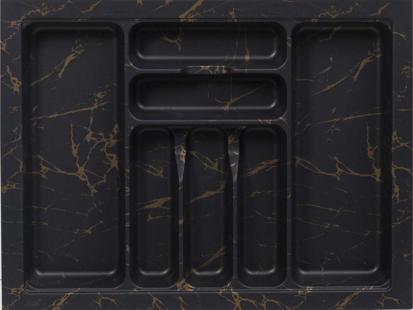 Органайзер для столовых приборов AKS 600 Marble 540x485 (черно-золотой мрамор)