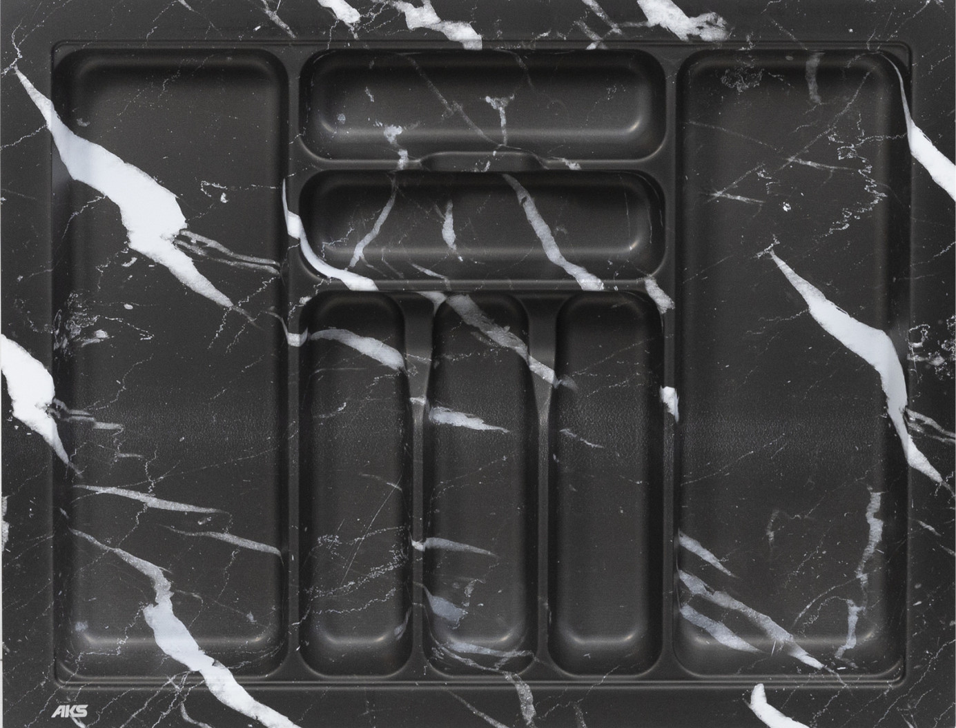 Органайзер для столовых приборов AKS 700 Marble 635x485 (черно-серый мрамор)