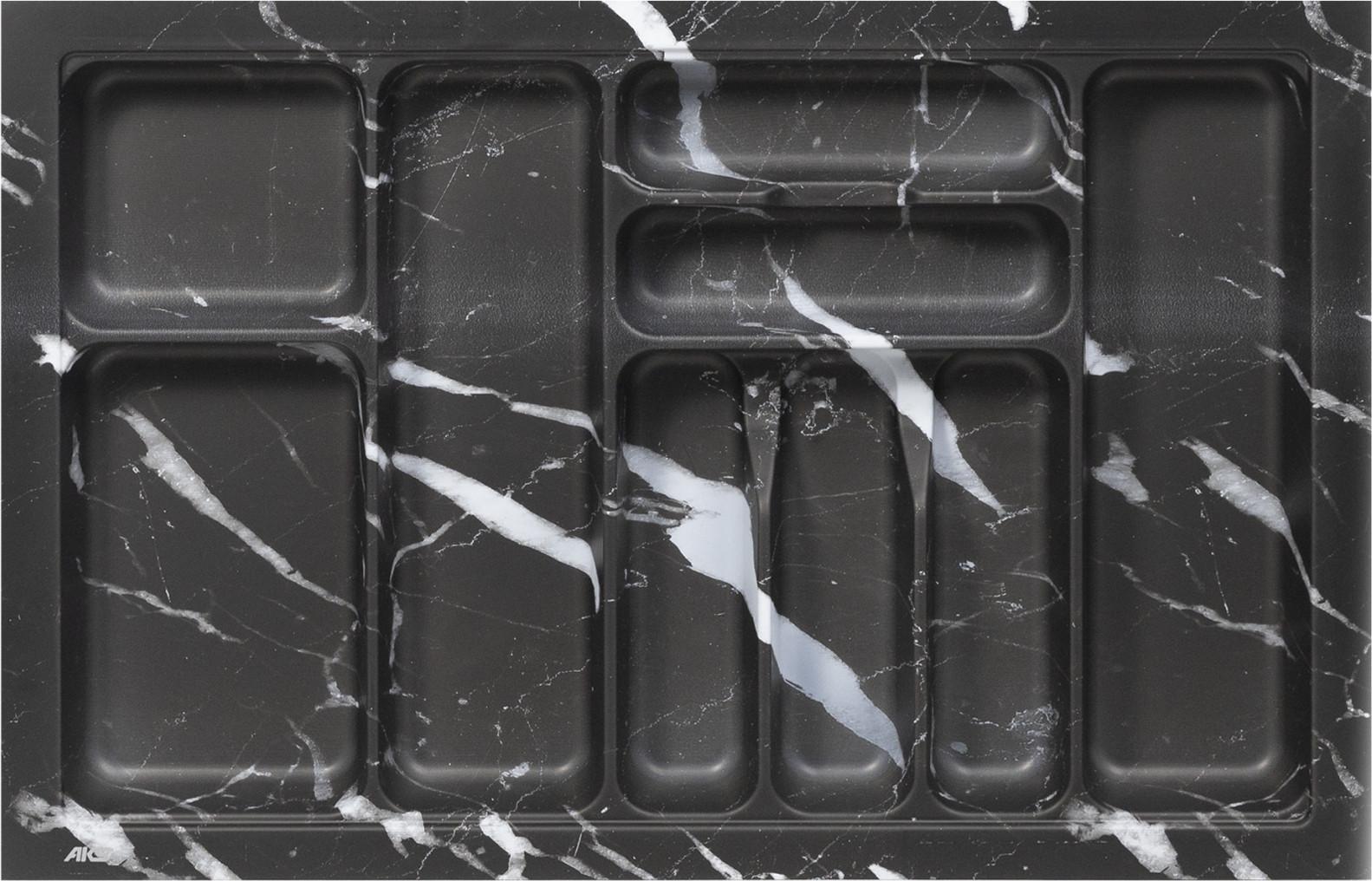 Органайзер для столовых приборов AKS 800 Marble 735x485 (черно-серый мрамор)