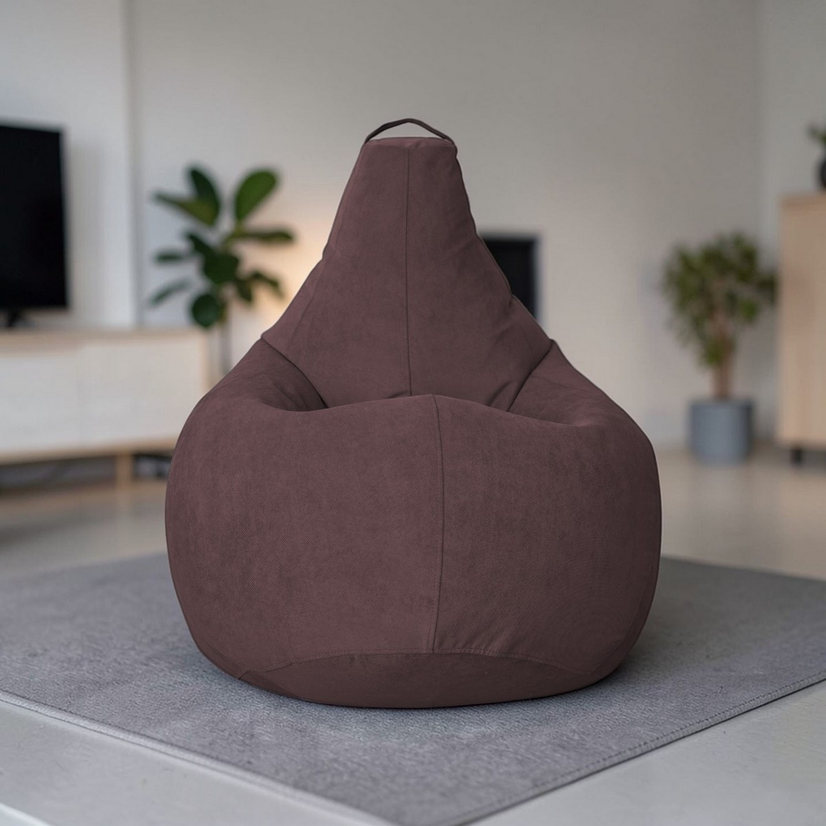 Кресло-мешок BeanBag Груша XXL / GVP-125x85-BA (велюр баклажан) — фото 5