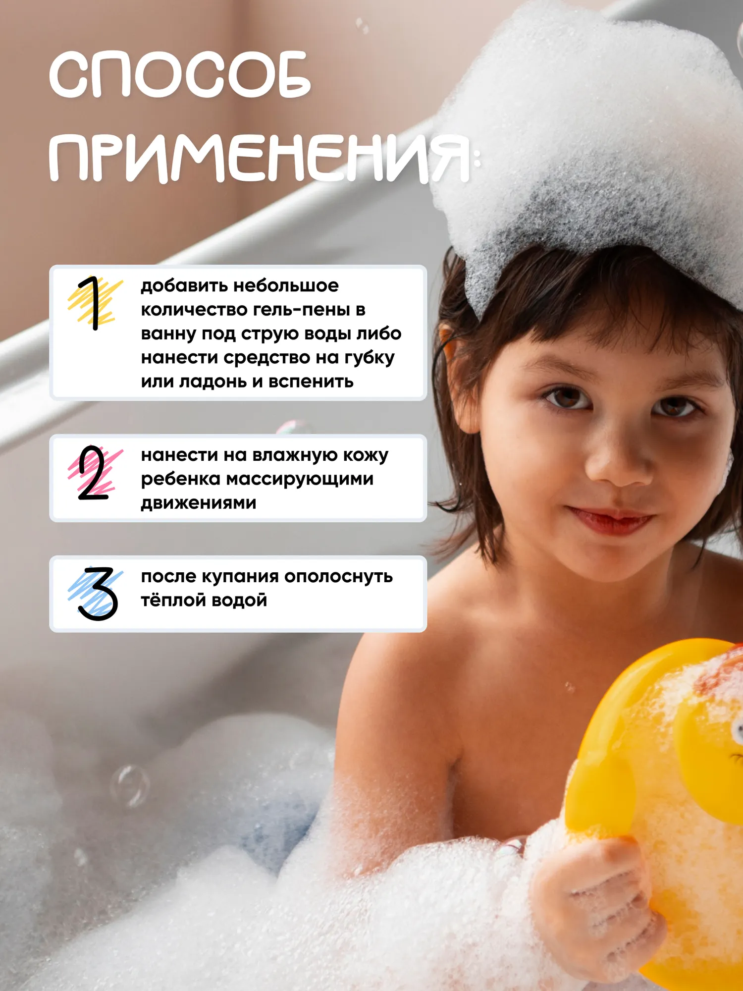 Пена для ванны детская Modum For Kids Гель-пена (250мл) — фото 6