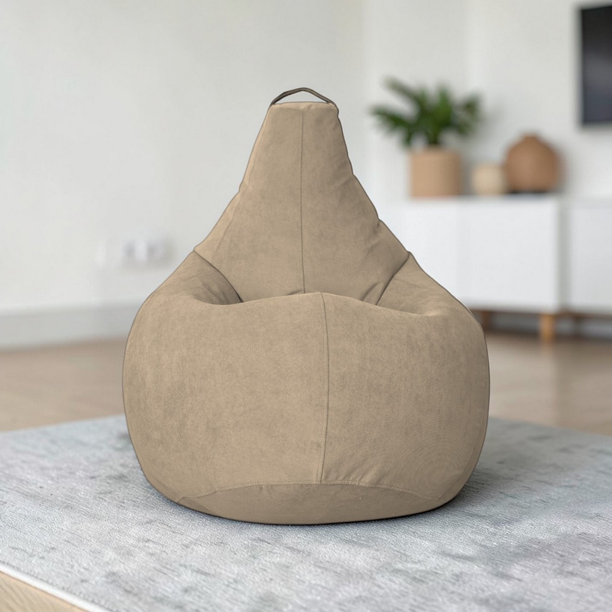 Кресло-мешок BeanBag Груша XXL / GVP-125x85-BE (велюр бежевый) — фото 5