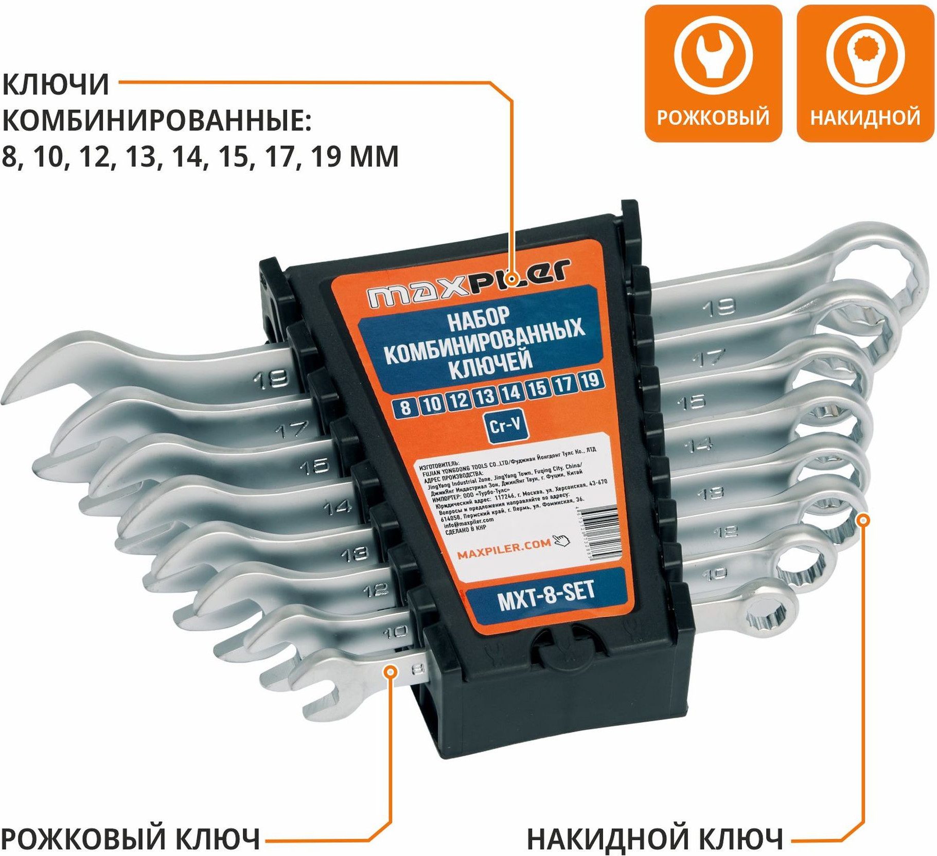 Набор ключей Maxpiler MXT-8-SET — фото 3