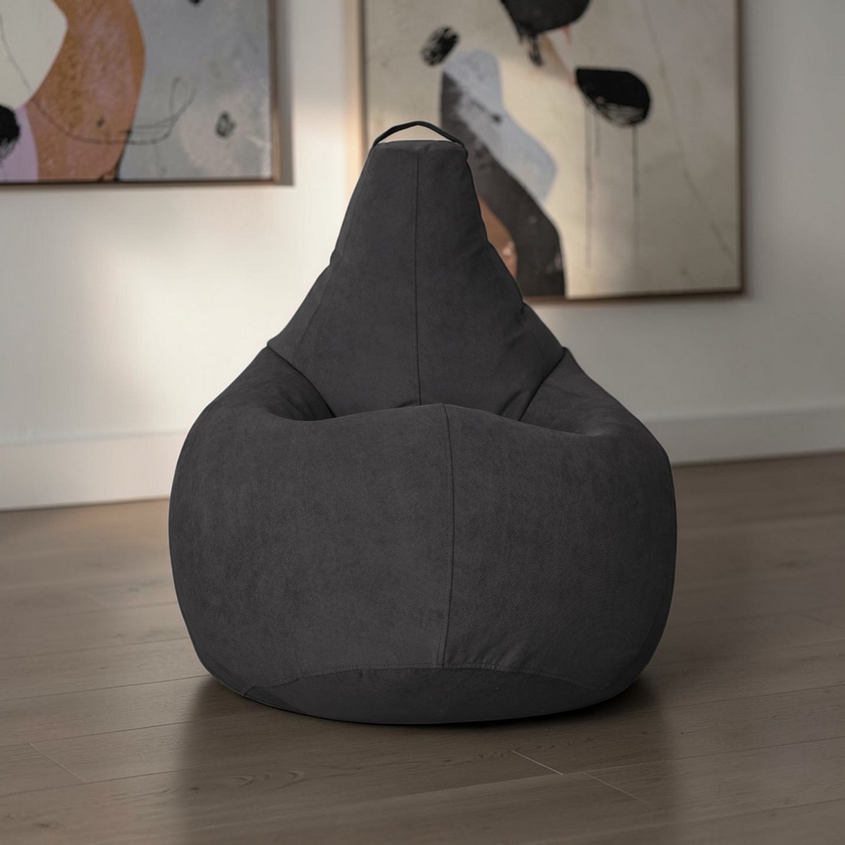 Кресло-мешок BeanBag Груша XXXXL / GVP-140x100-CH (велюр черный) — фото 5