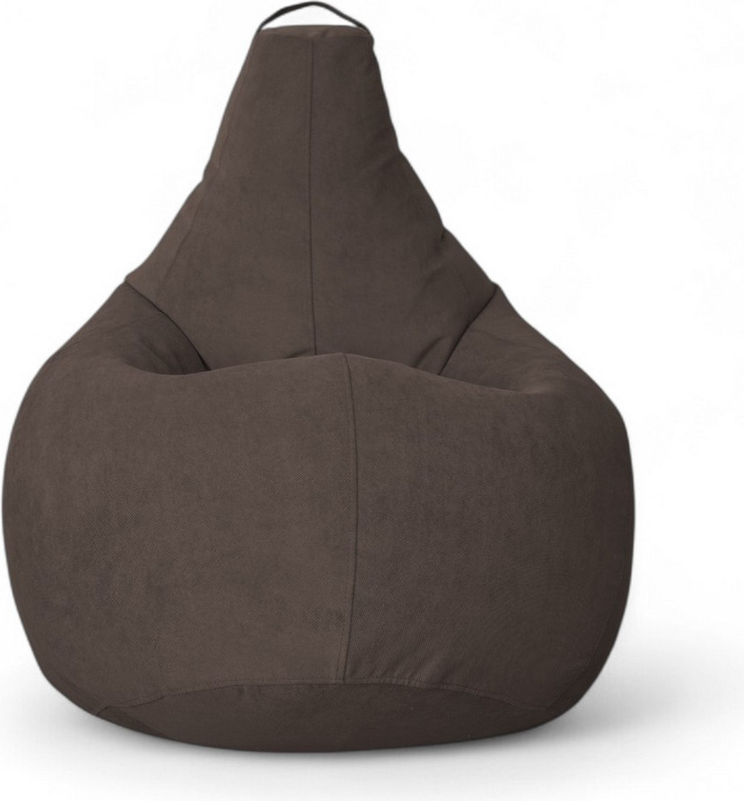 Кресло-мешок BeanBag Груша XXL / GVP-125x85-SK (велюр серо-коричневый) — фото 2