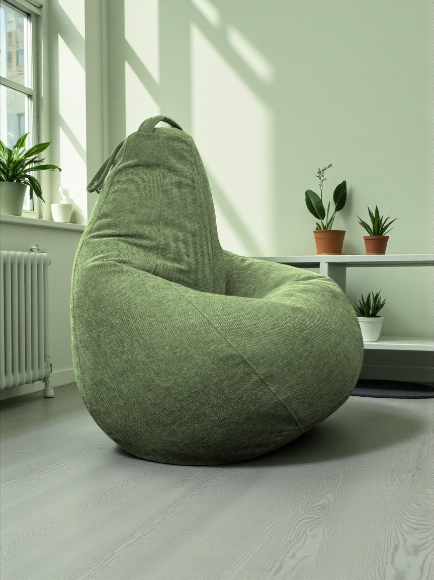 Кресло-мешок BeanBag Груша XXXXL / GVP-140x100-227 (шенилл 227 Moss Green) — фото 4