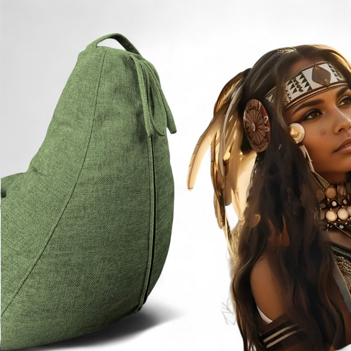 Кресло-мешок BeanBag Груша XXXXL / GVP-140x100-227 (шенилл 227 Moss Green) — фото 3