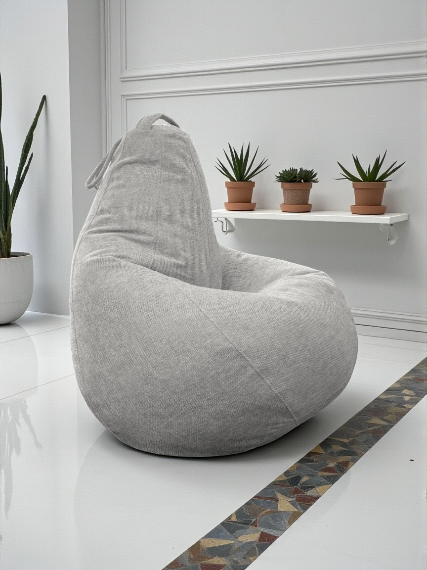 Кресло-мешок BeanBag Груша XXXXL / GVP-140x100-229 (шенилл 229 Steel) — фото 4