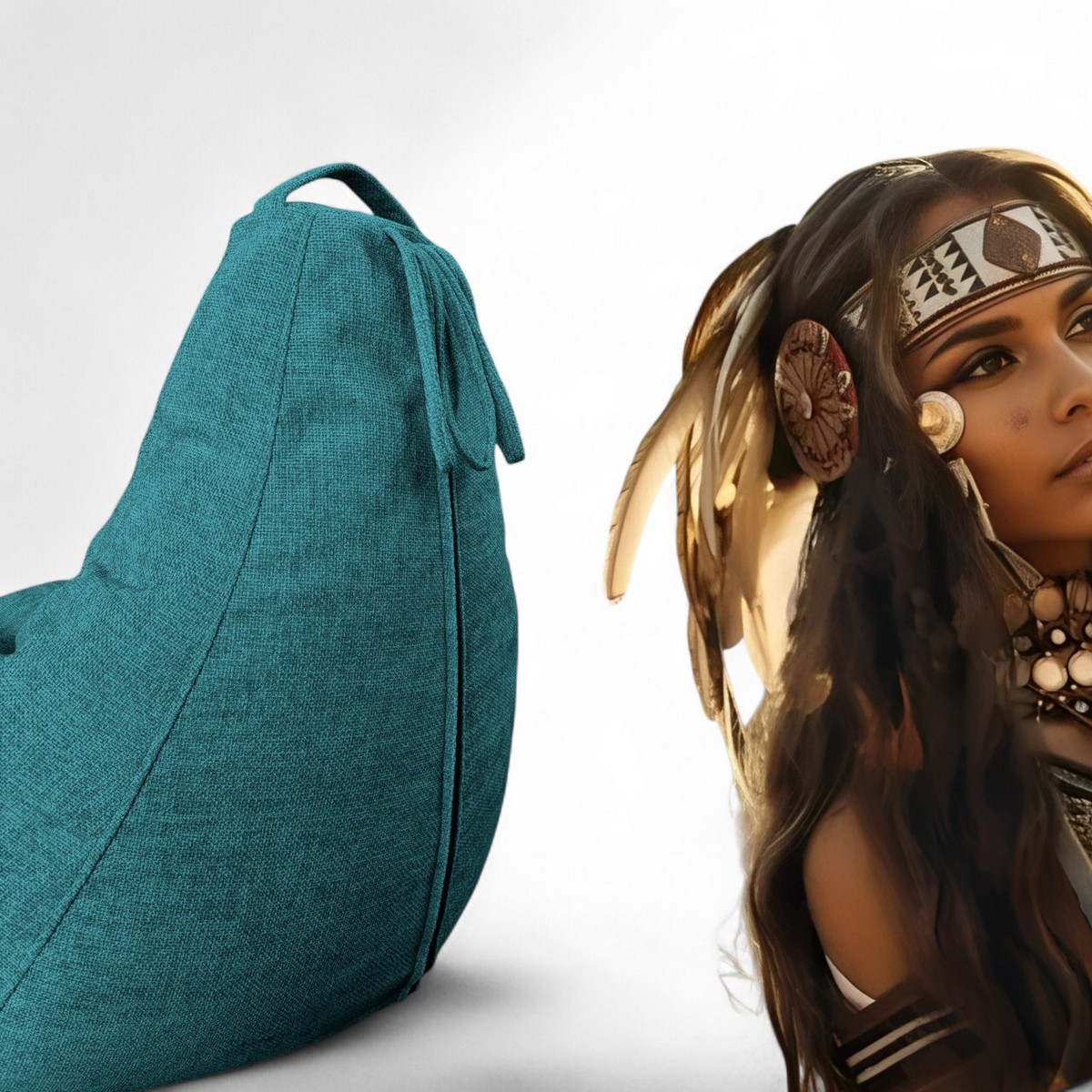 Кресло-мешок BeanBag Груша XXL / GVP-125x85-228 (шенилл 228 Blue Pine) — фото 3