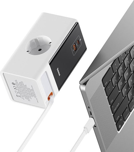 Зарядное устройство сетевое Baseus PowerCombo Digital PowerStrip PSLR000602 (белый) — фото 4