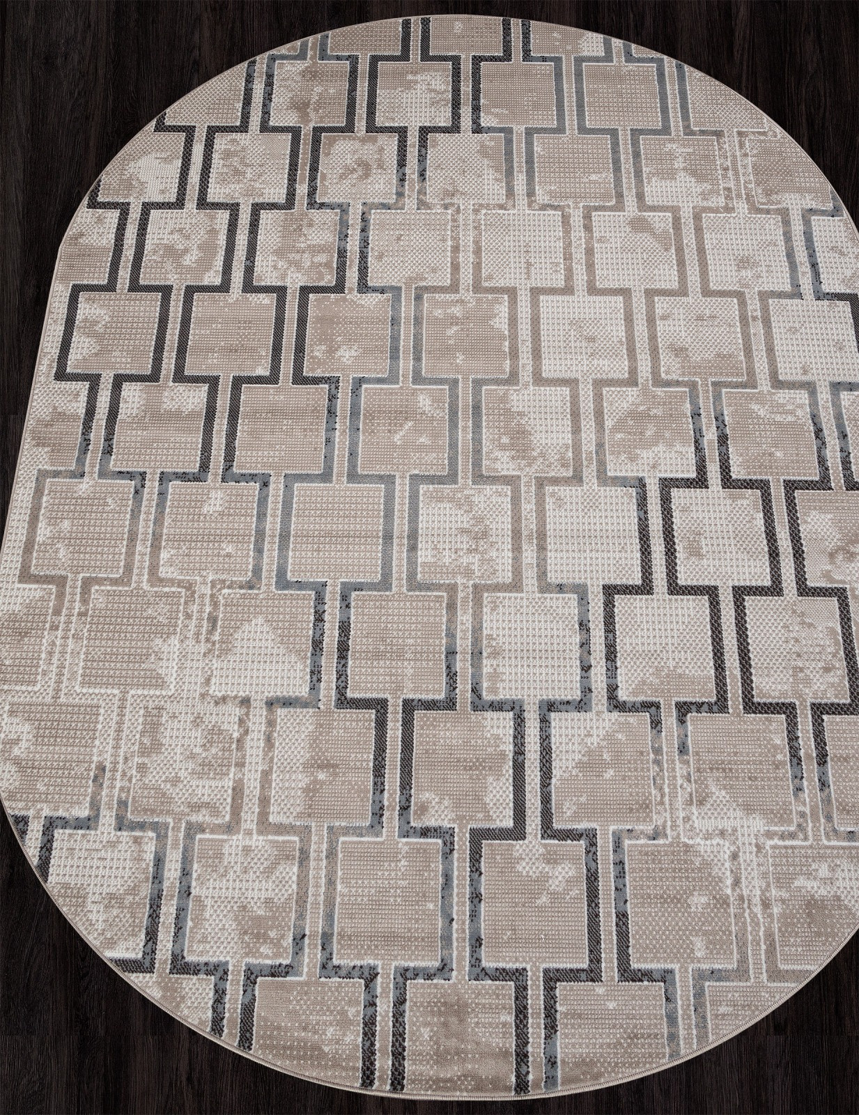 Ковер Merinos Sierra F353-OVAL-BEIGE-BLUE (1.5x3) — фото 4