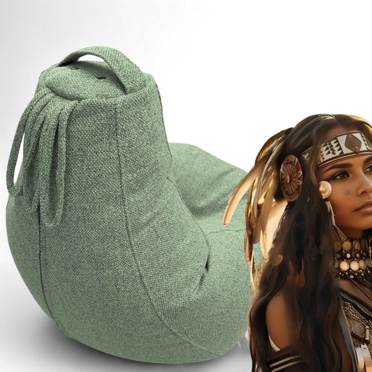 Кресло-мешок BeanBag Груша XXXXL / GVP-140x100-08 (рогожка 08 Mint) — фото 5