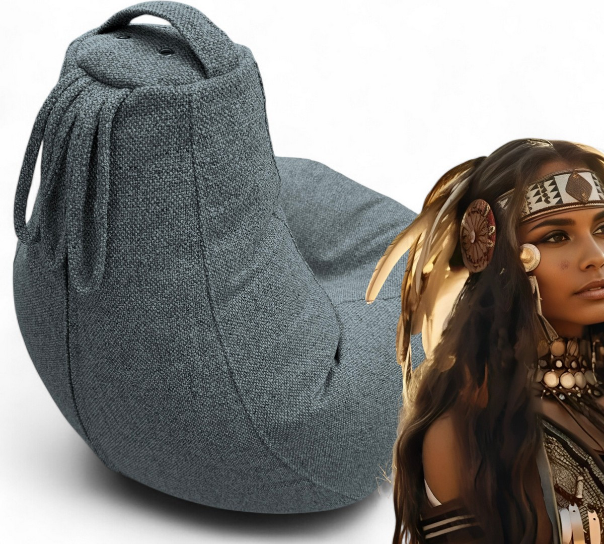 Кресло-мешок BeanBag Груша XXXXL / GVP-140x100-04 (рогожка 04 Granite) — фото 4