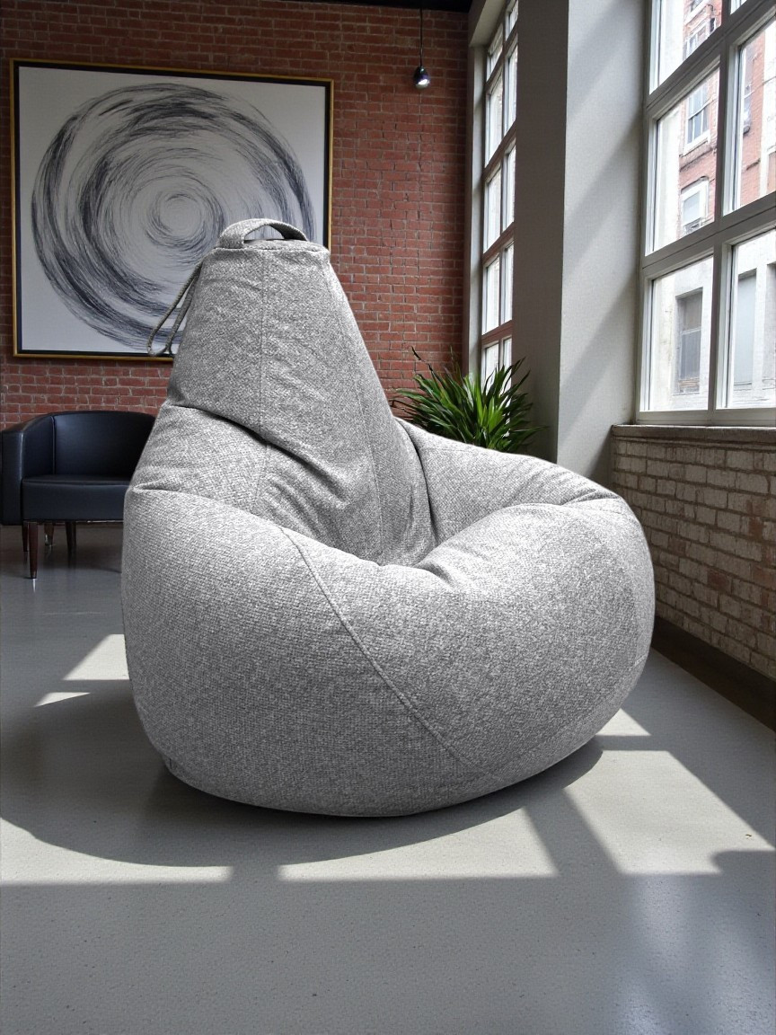 Кресло-мешок BeanBag Груша XXXL / GVP-130x95 (микровелюр 6 Silver) — фото 5