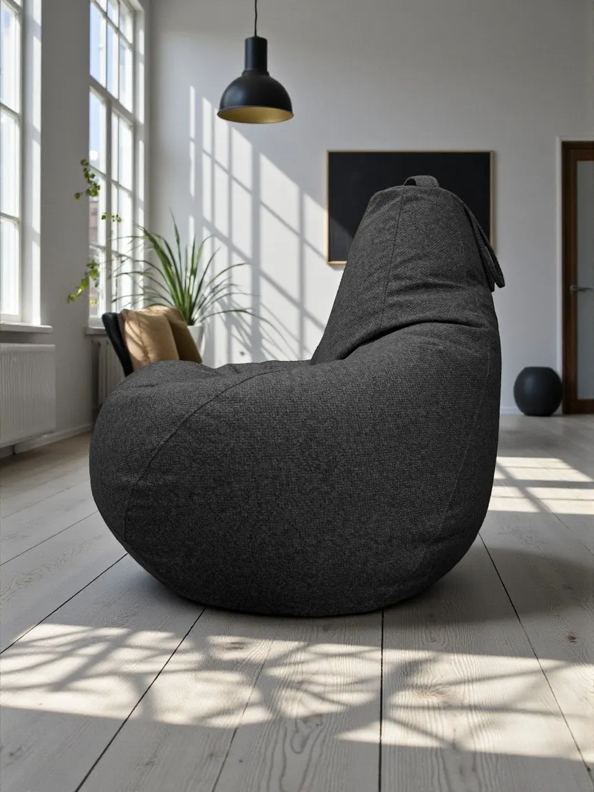 Кресло-мешок BeanBag Груша XXXXL / GVP-140x100 (микровелюр 9 Dark Grey) — фото 5