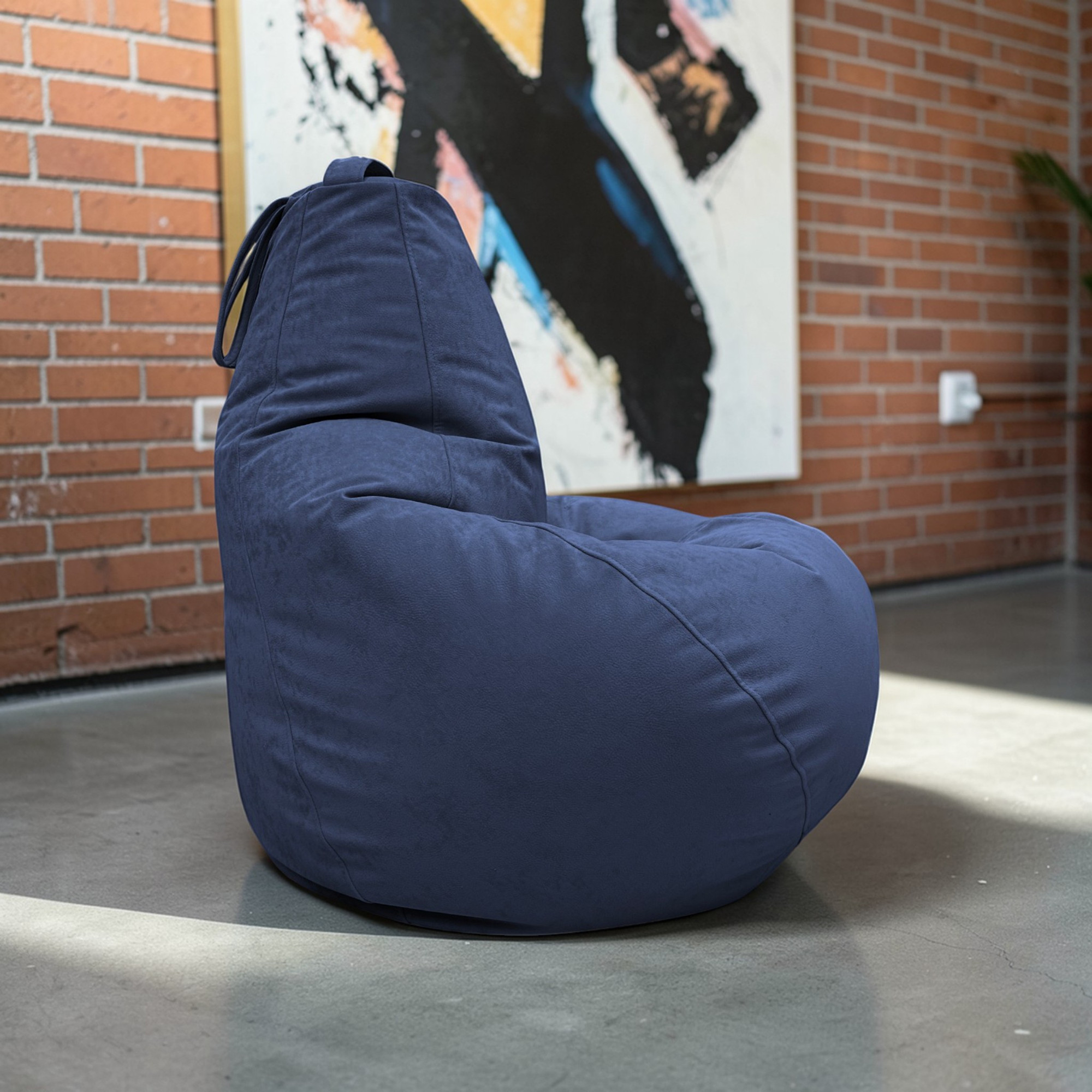 Кресло-мешок BeanBag Груша XXXL / GVPZ-130x95 (искусственная замша 19 Dark Blue) — фото 4