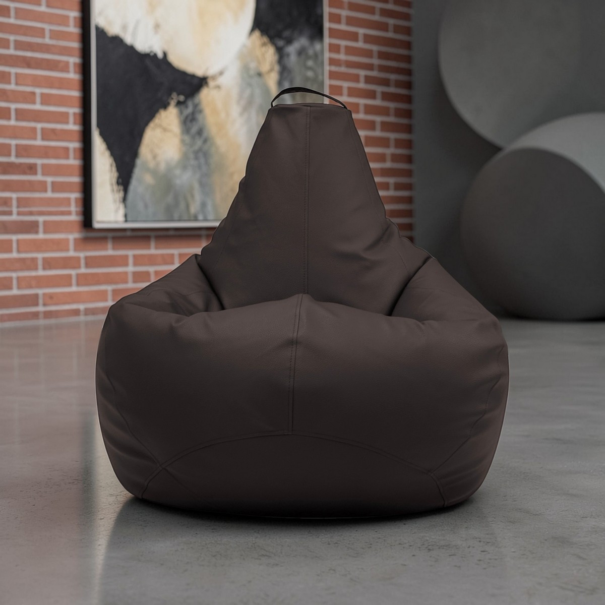 Кресло-мешок BeanBag Груша Царский / GVPK-160x110 (искусственная кожа 289 Chocolate Tort) — фото 6