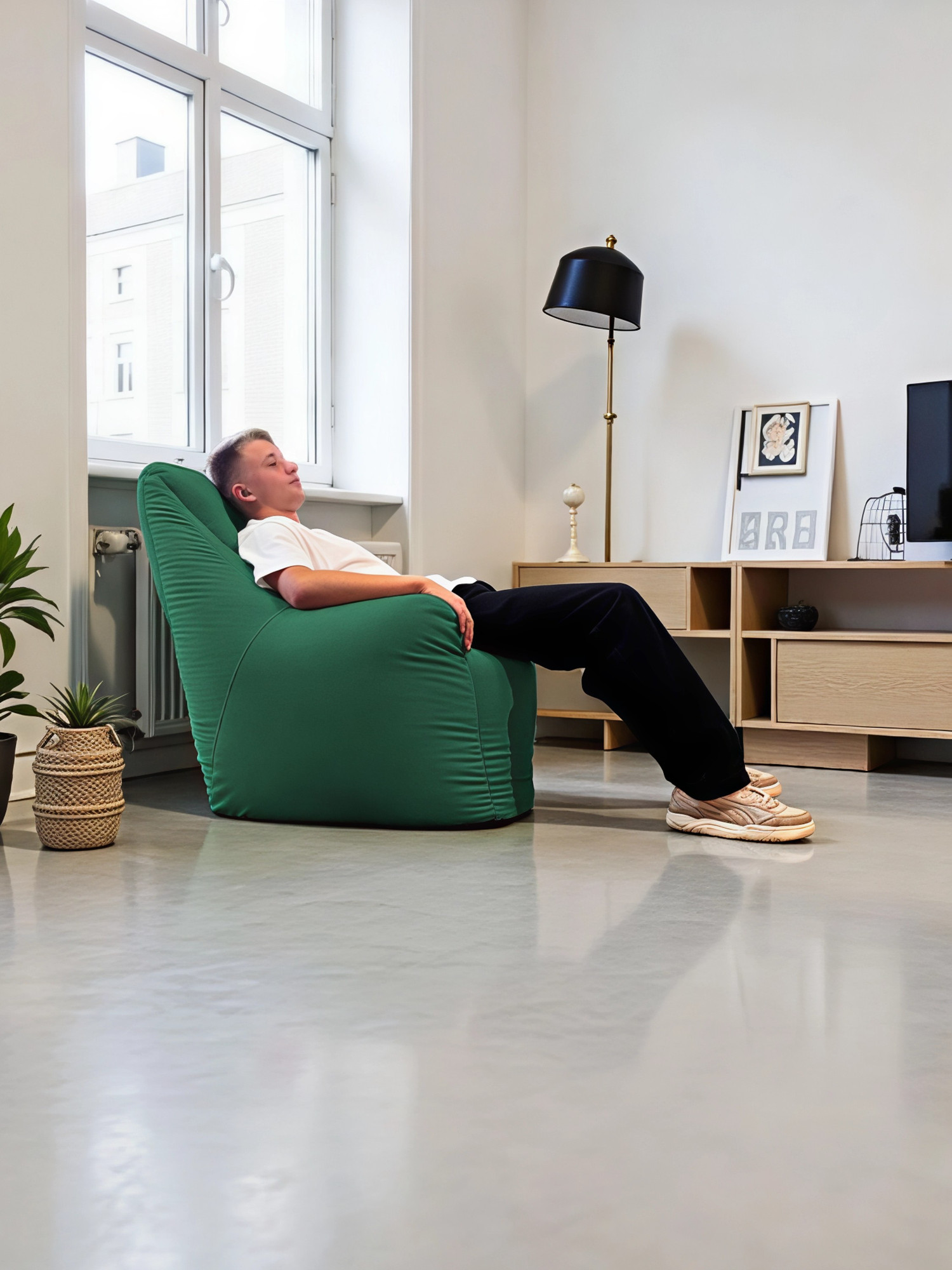 Кресло-мешок BeanBag Бенджамин / B-85x90-DG (микровелюр джунгли) — фото 2
