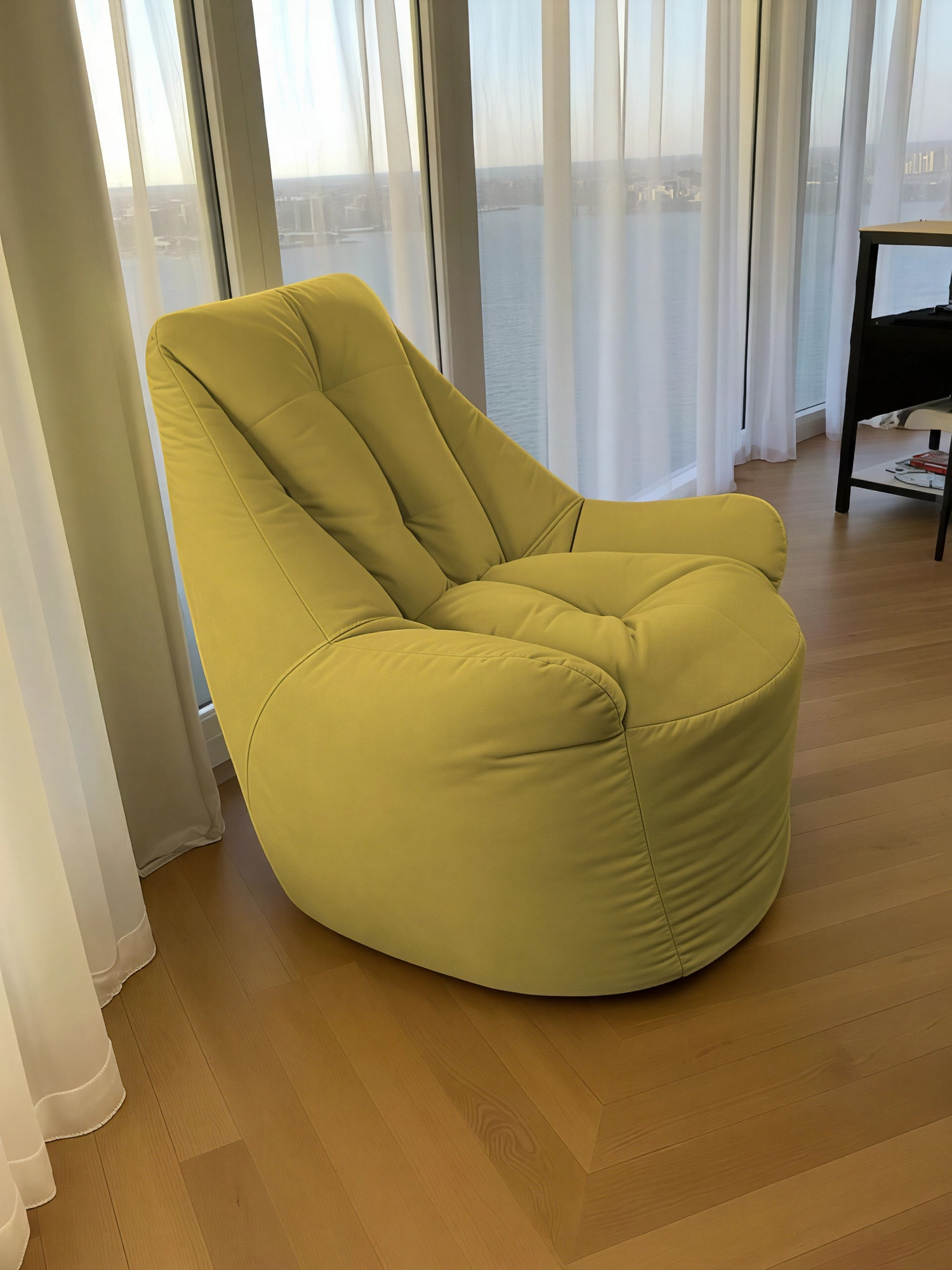 Кресло-мешок BeanBag Бенджамин / B-85x90-M (микровелюр мимоза) — фото 5