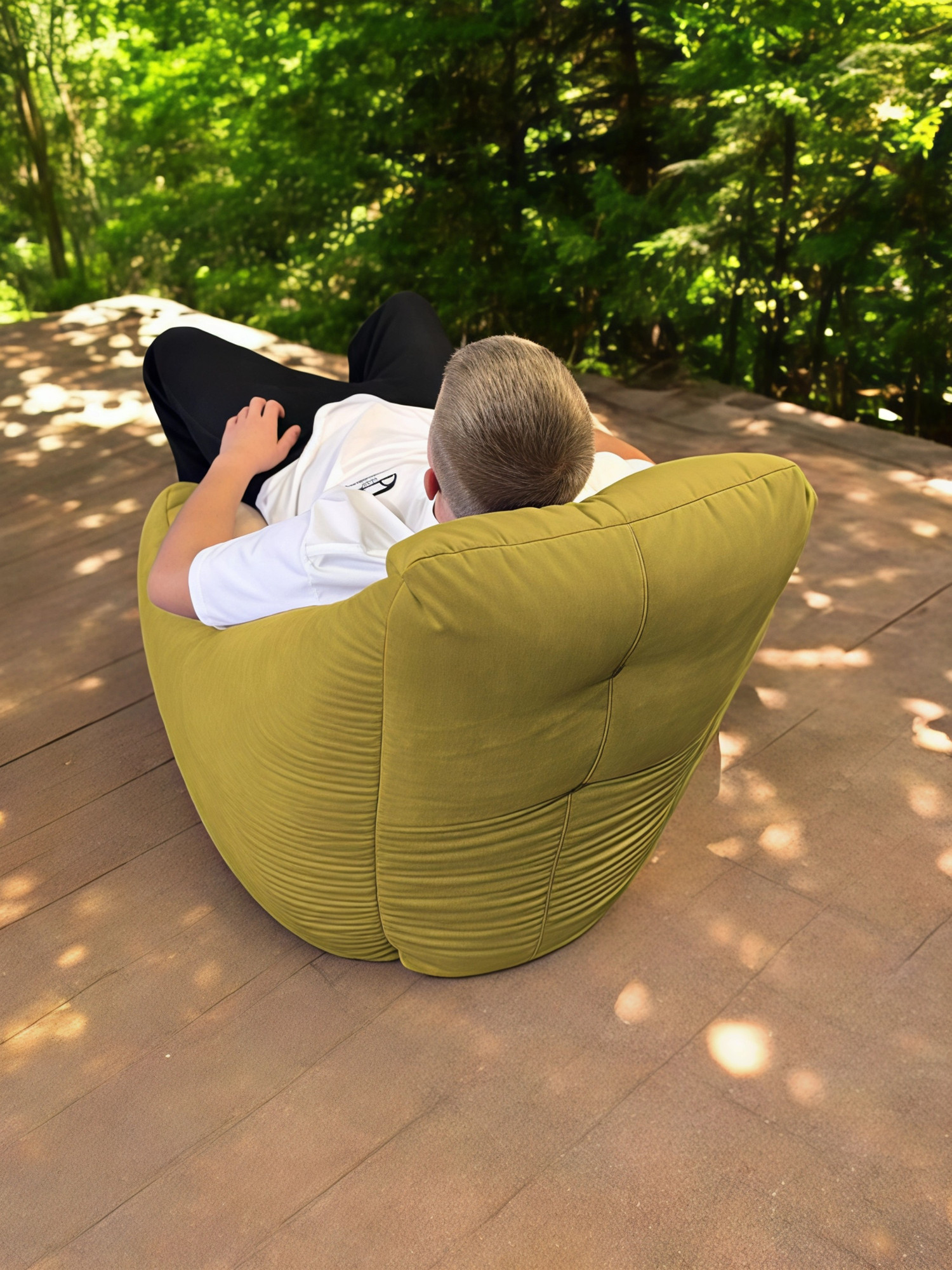Кресло-мешок BeanBag Бенджамин / B-85x90-M (микровелюр мимоза) — фото 4