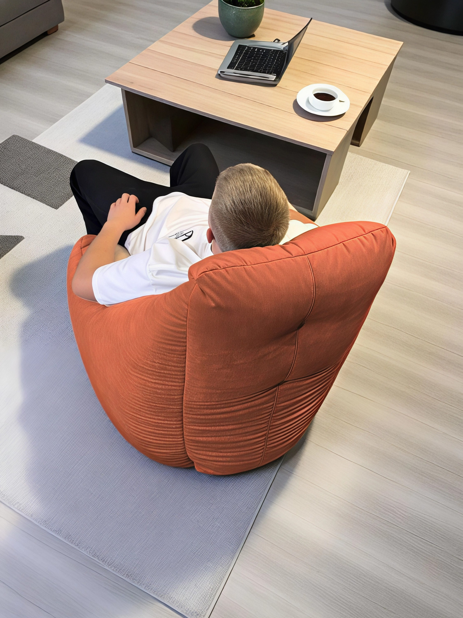 Кресло-мешок BeanBag Бенджамин / B-85x90-MO (микровелюр морковь) — фото 5