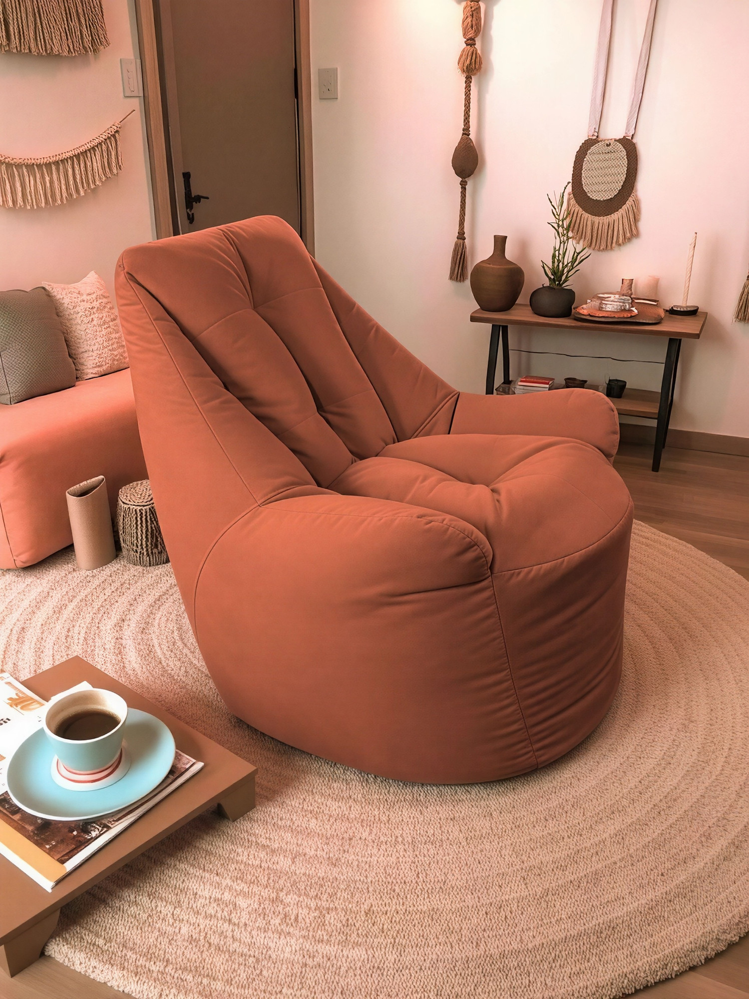 Кресло-мешок BeanBag Бенджамин / B-85x90-MO (микровелюр морковь) — фото 6