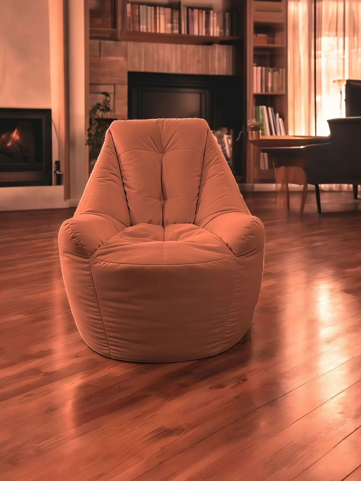 Кресло-мешок BeanBag Бенджамин / B-85x90-MO (микровелюр морковь) — фото 2