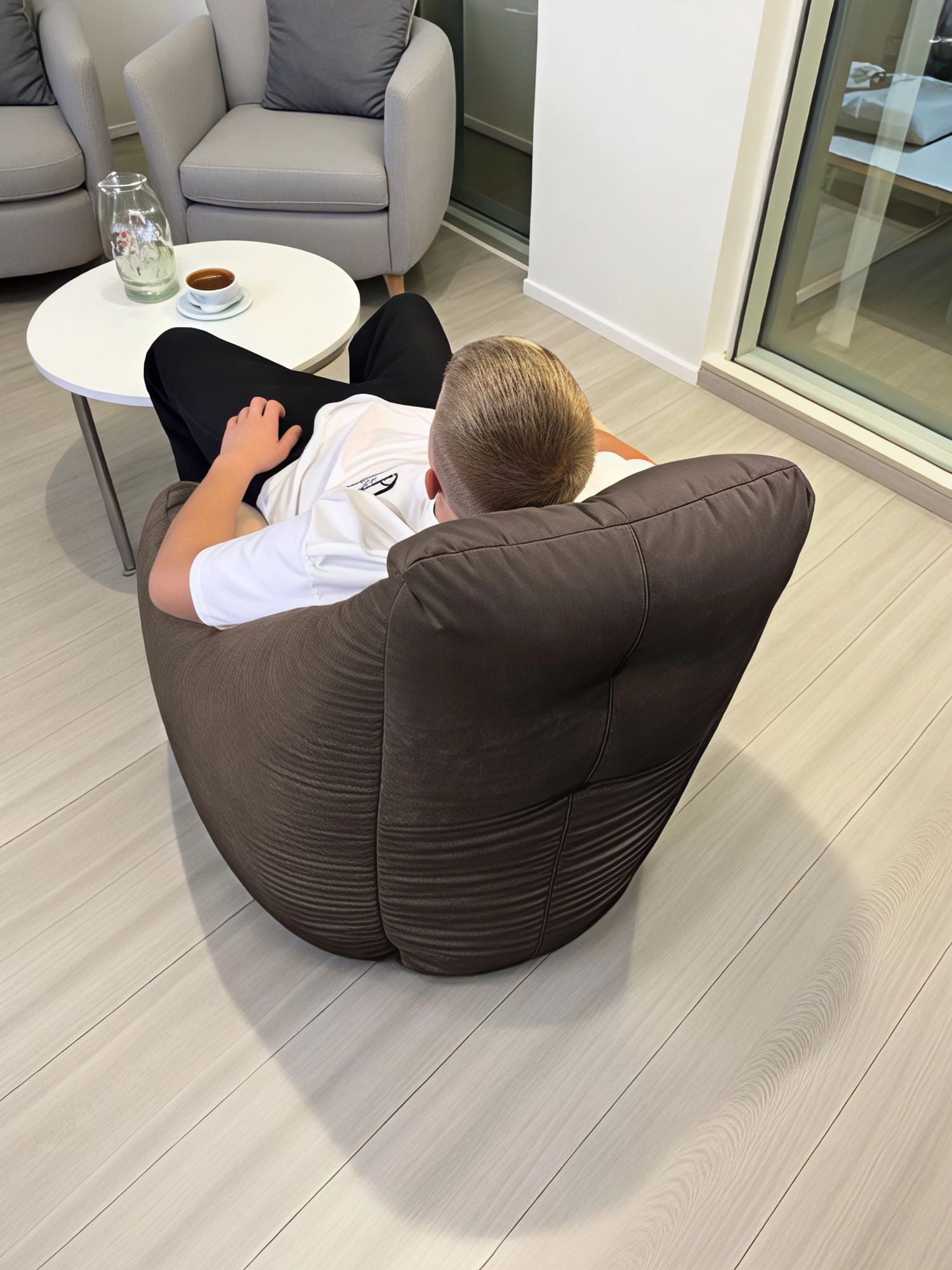 Кресло-мешок BeanBag Бенджамин / B-85x90-SH (микровелюр шоколад) — фото 5