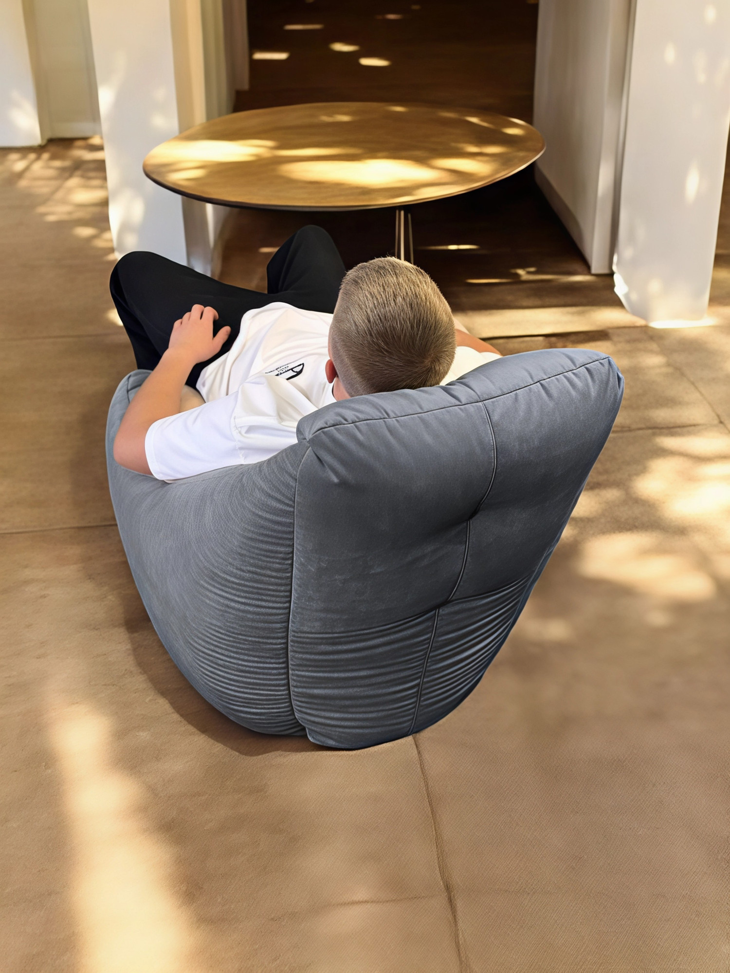 Кресло-мешок BeanBag Бенджамин / B-85x90-SM (микровелюр шторм) — фото 4