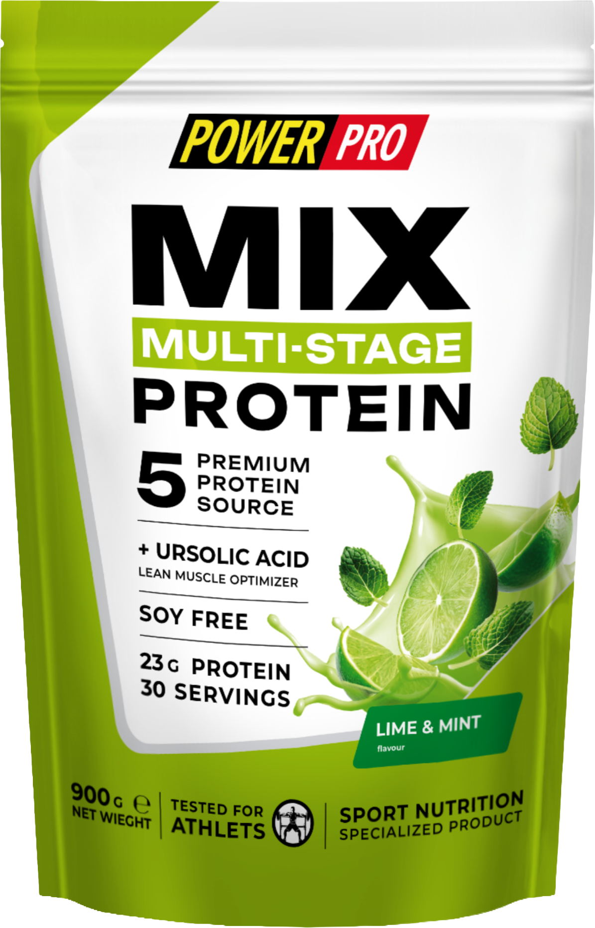 Протеин POWER PRO MULTI-STAGE MIX (900г, лайм/мята)