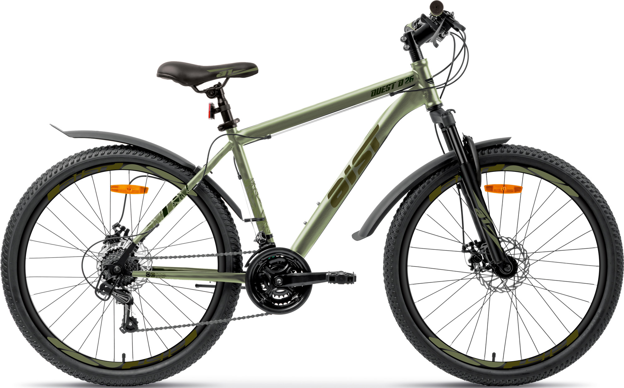 Велосипед AIST Quest Disc 26 2026 (16, зеленый, разобранный, в коробке)
