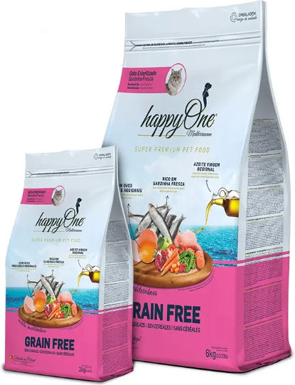 Сухой корм для кошек HappyOne Mediterraneum для стерилиз. со свежим яйцом и свежей сардиной (2кг) — фото 2
