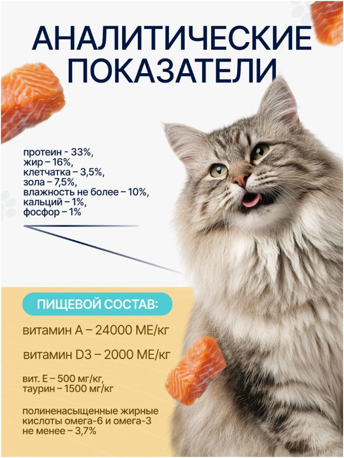 Сухой корм для кошек Ночной охотник Для стерилизованных. Лосось с клюквой (400г) — фото 6