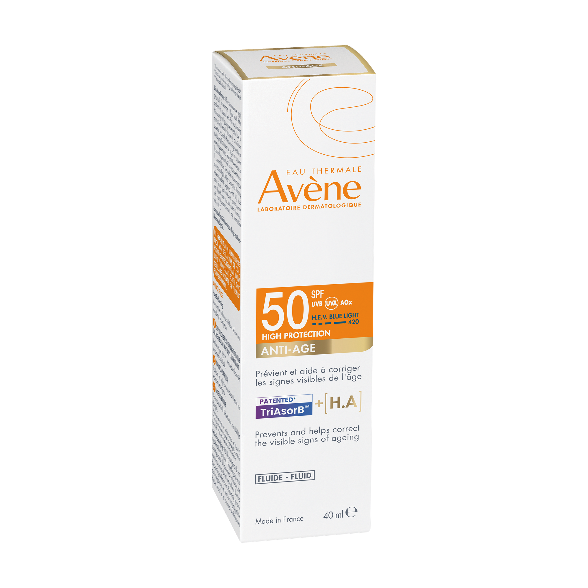 Флюид солнцезащитный Avene Anti-Age SPF50 (40мл) — фото 3