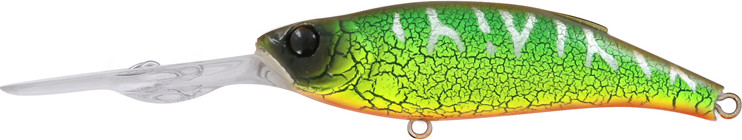 Воблер TSURIBITO Deep Shaker 75f / 111 Crack Chartreuse Tiger / 105208