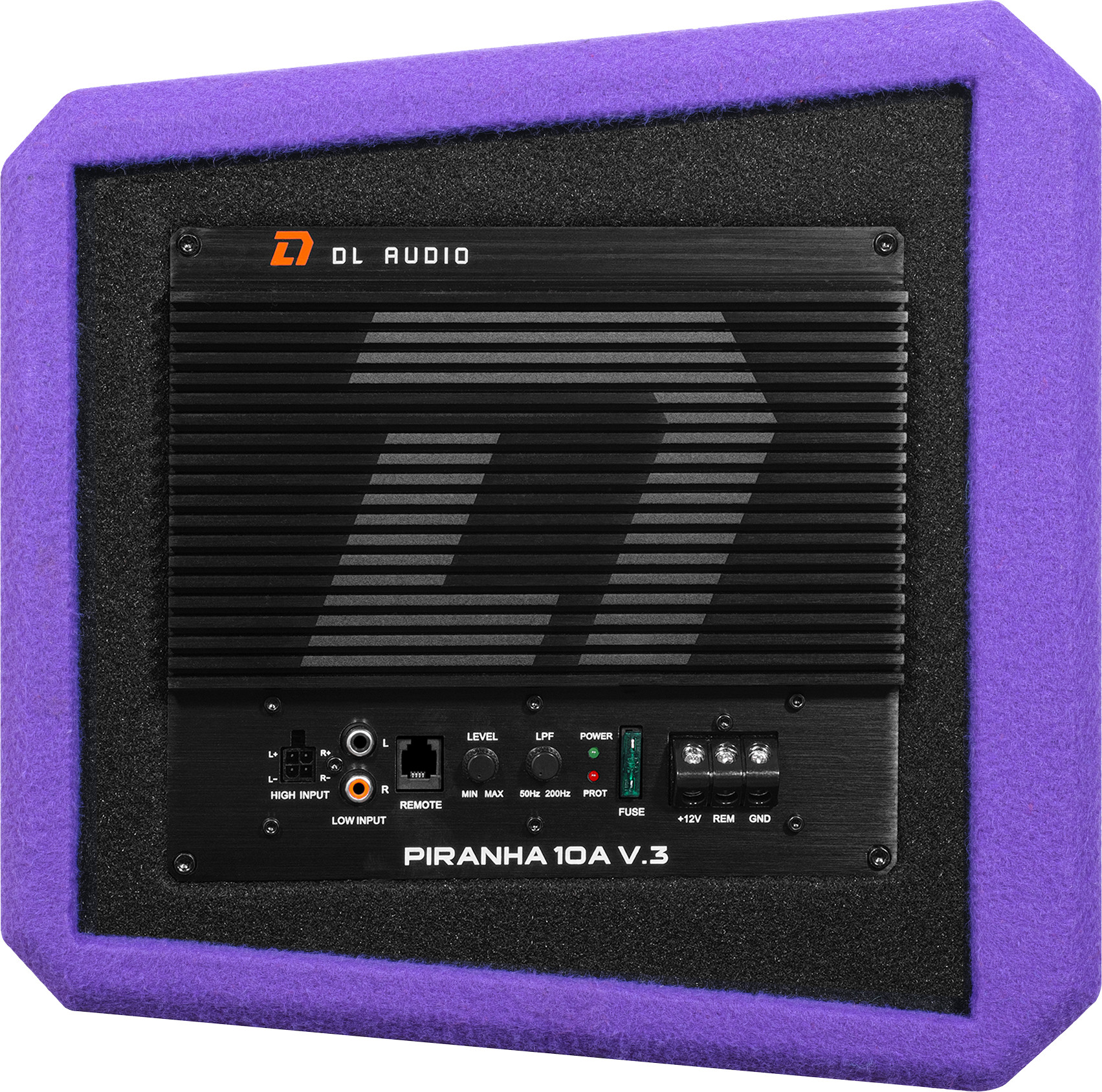 Корпусной активный сабвуфер DL Audio Piranha 10A V3 (фиолетовый) — фото 4