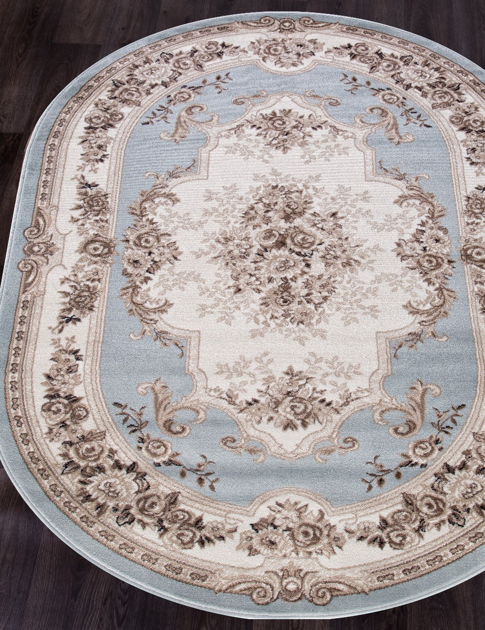 Ковер Merinos Valencia Deluxe 4015-OVAL-L.BLUE-BROWN (2.5x3.5) — фото 3